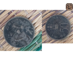 1947,1972 years old indian 50 paisa coin