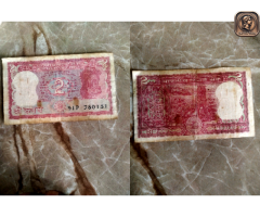 2 rupees note